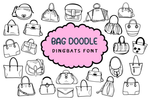 Bag Doodle Font: A Cute Fashion Dingbat for Campaign Design
