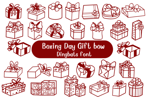 Boxing Day Gift Bow Font