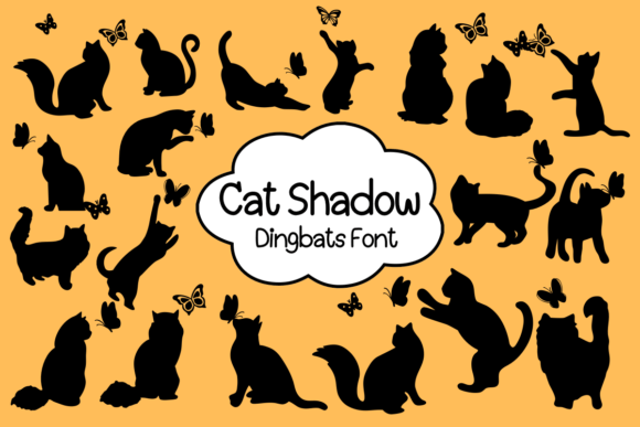 Cat Shadow: A Hand-Drawn Dingbats Font for Modern Web Design
